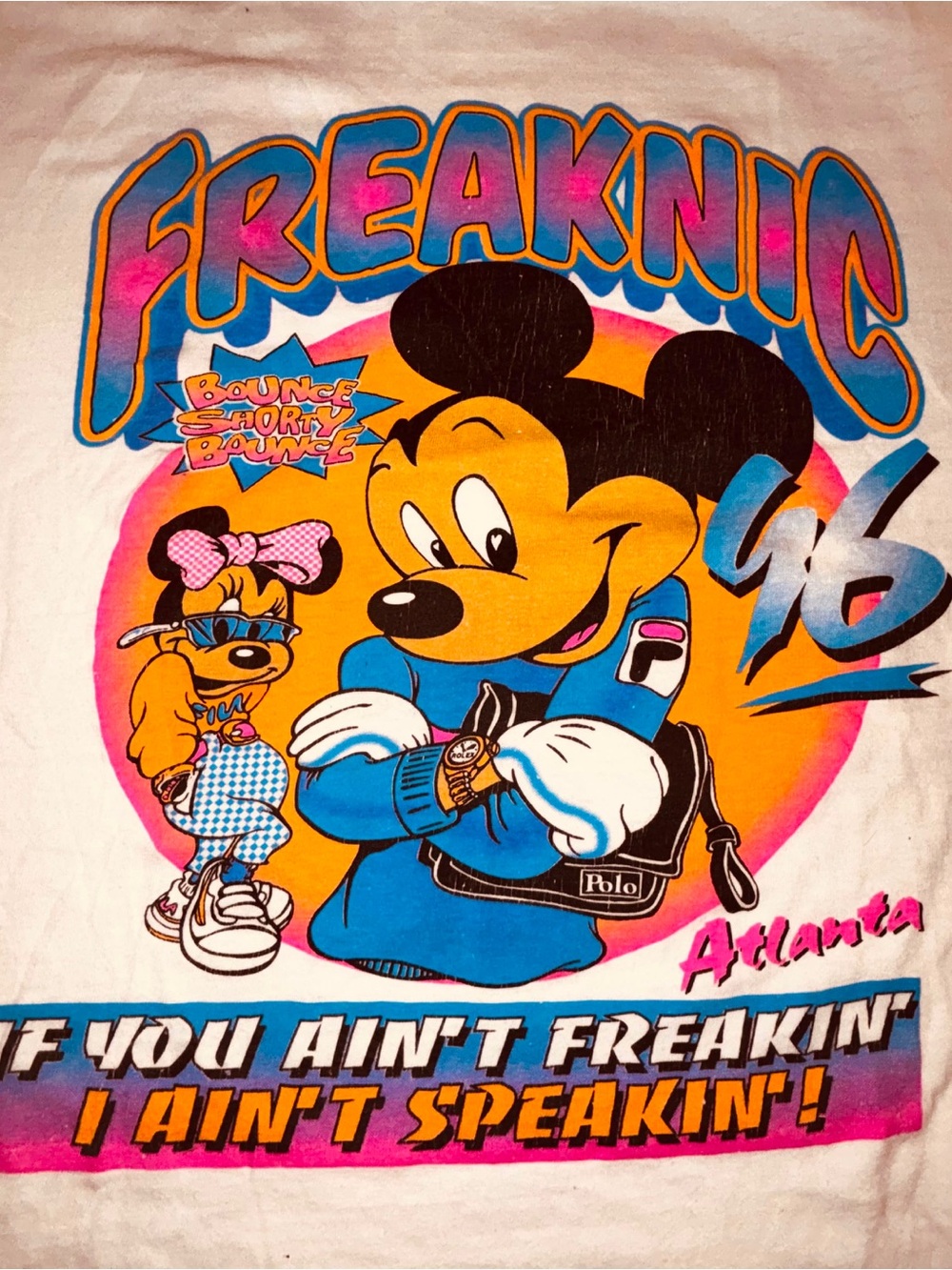 Vintage 1996 Freaknik Atlanta Mickey Minnie Hip Hop T-Shirt XL Rare #A102